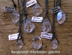 Bergkristall-Herkimer-gebohrt